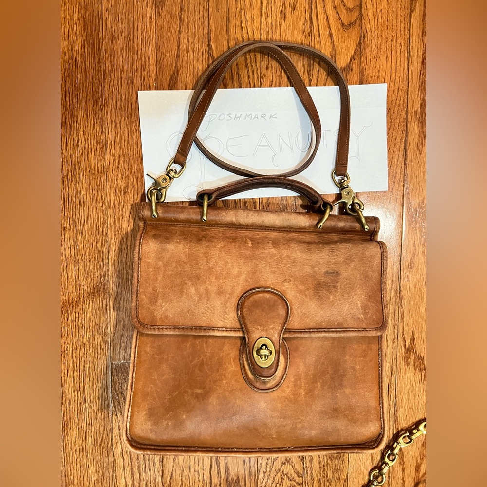 Coach Willis vintage 9927 british tan cowhide leather bag satchel shoulder bag